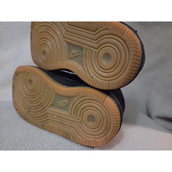 Nike Force 1 Mid LV8 (TD) Size 6c Black Gum 859338 002 High Top Kids - Picture 10 of 12